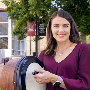 Alexandria with a drum.